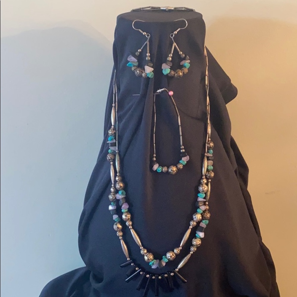 Turquoise and Silver Jewelry Set